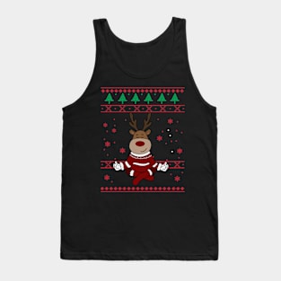 Deer Yoga Xmas, Reindeer Santa Tank Top